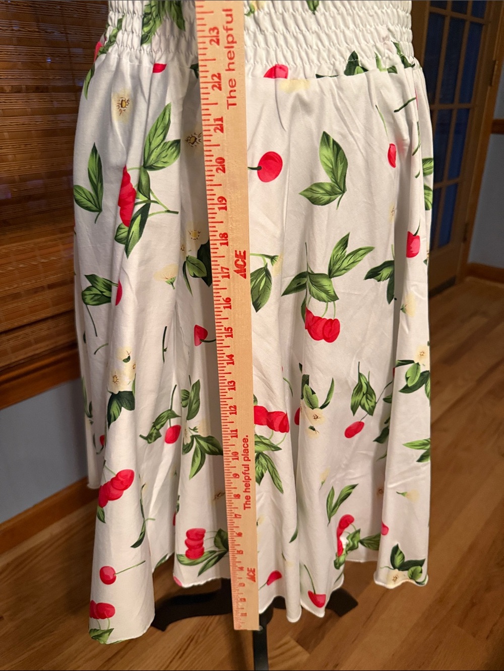 Maggie Tang White Halter Cherry Print Fit-and-Flare Dress - Picture 4 of 7
